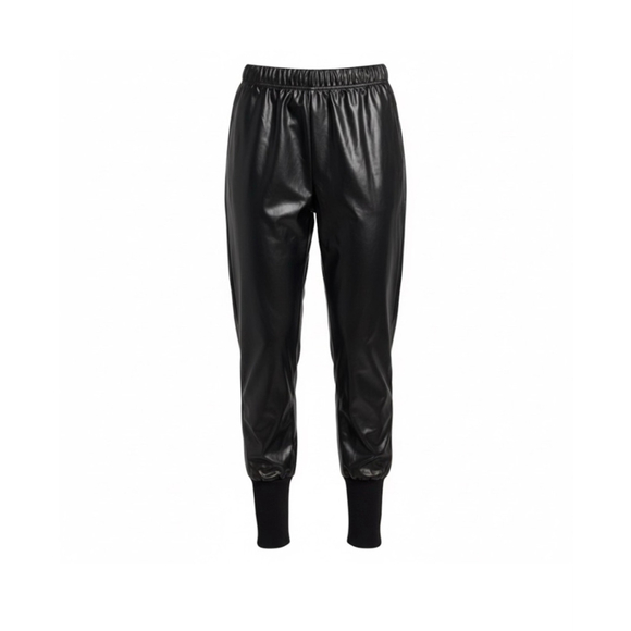 Lulunico by Chicways Black Faux Leather Joggers Small - Picture 3 of 13